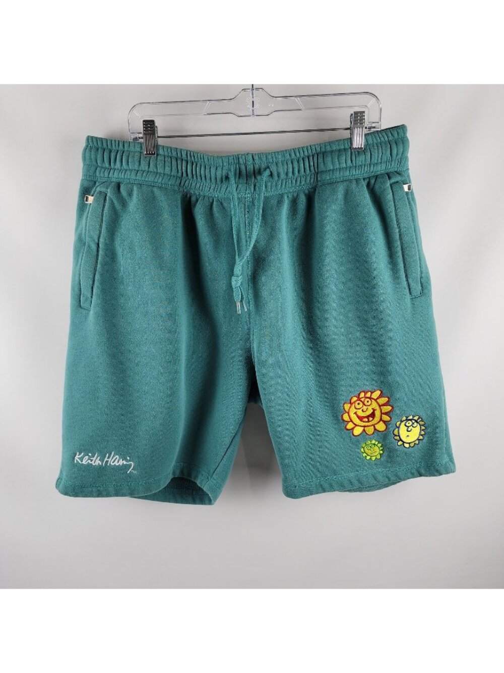 Keith Haring x Shoe Palace Shorts Mens 2XL Blue Sunflower Fleece Short (38x8)